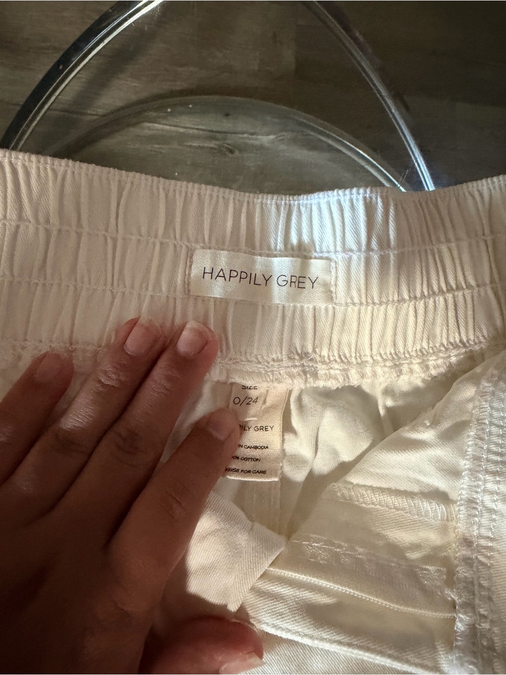 Men’s White Elastic Waist Pants